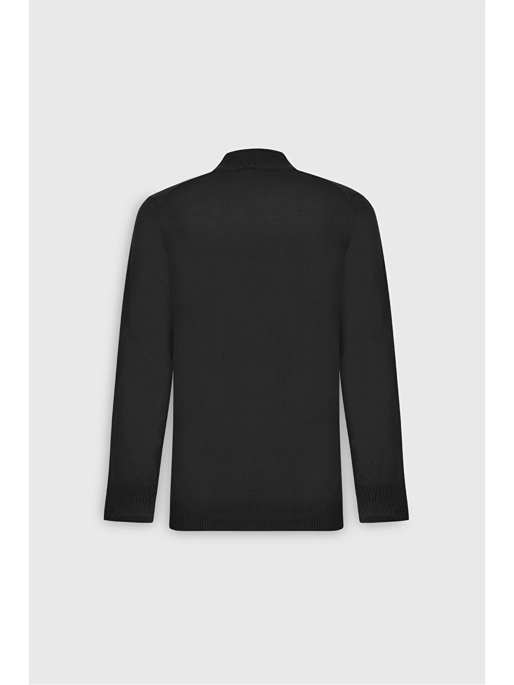 Erkek Siyah Tüylenme Yapmayan Anti-Pilling Standart Fit Yarım Balıkçı Yaka Triko Kazak-4