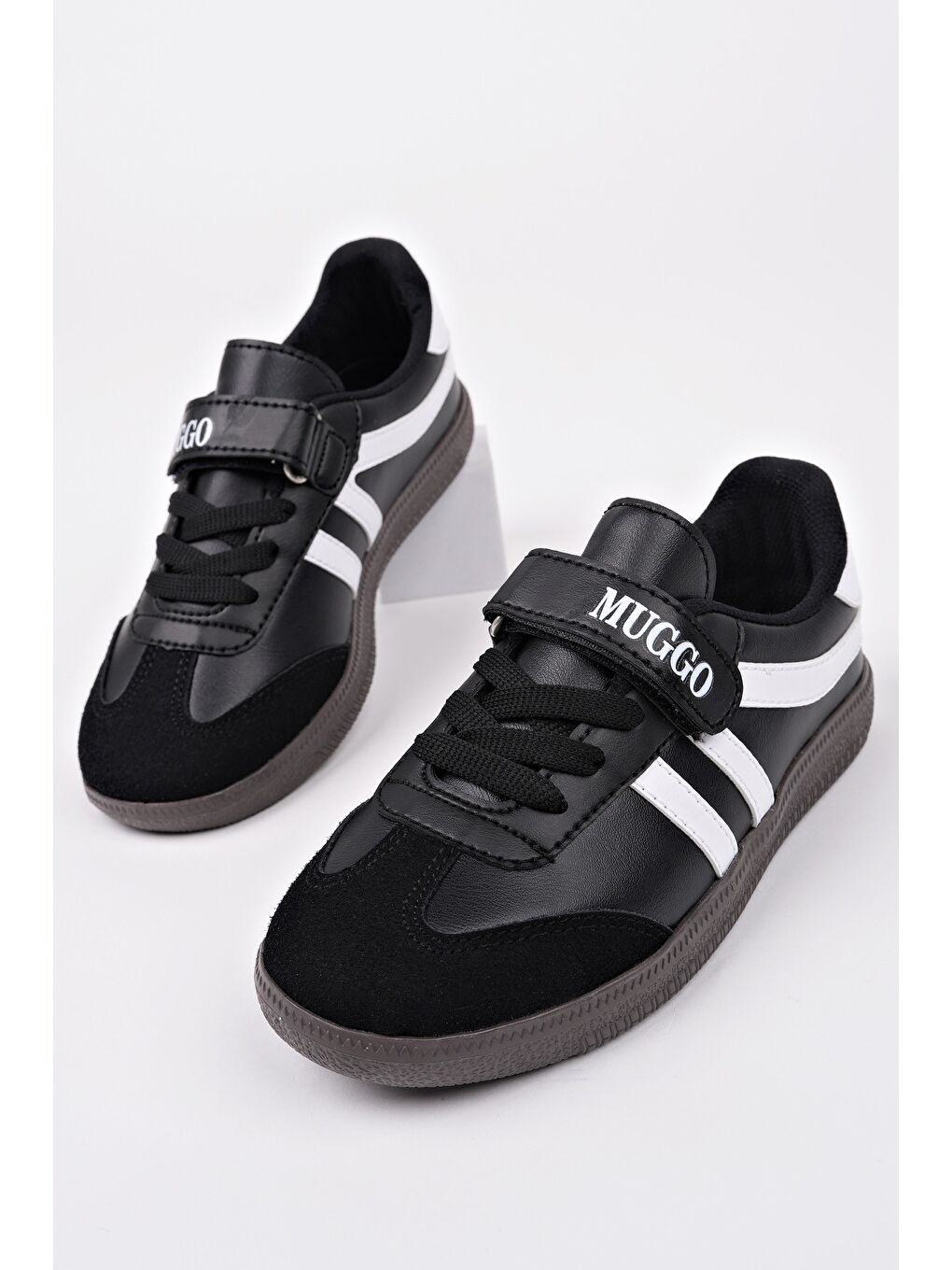 Siyah DUDLEY Günlük Ortopedik Bağcıklı Ve Cırtlı Çocuk Sneaker Spor Ayakkabı