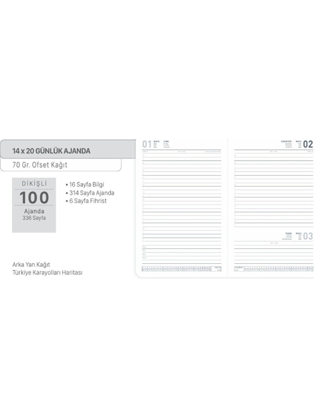 2025 100-ECK 14x20 Ciltli Günlük Ajanda 336 Sayfa-2