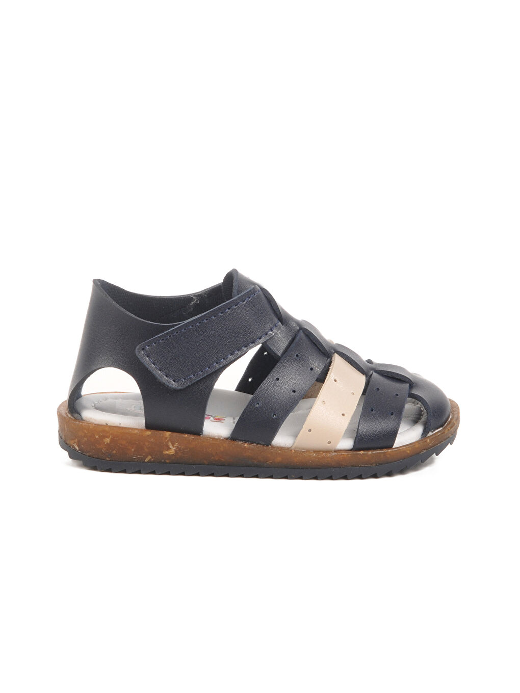 Lacivert Bej Cırtlı Hafif Unisex Çocuk Sandalet 17370 B