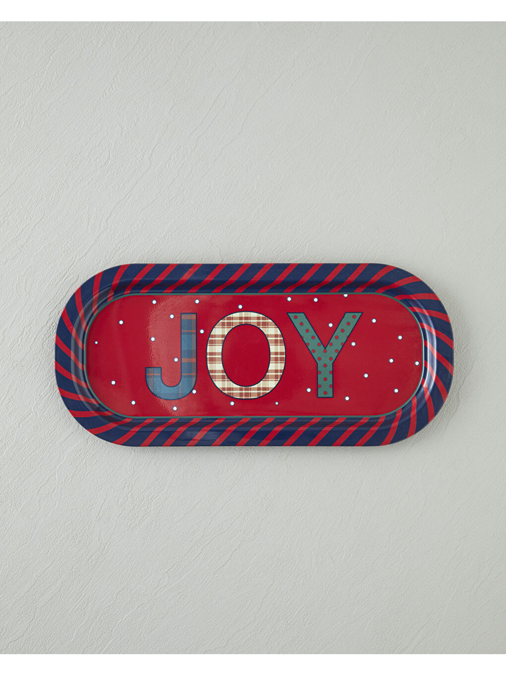 Jolly Metal Tepsi 16x35 cm Kırmızı - Lacivert