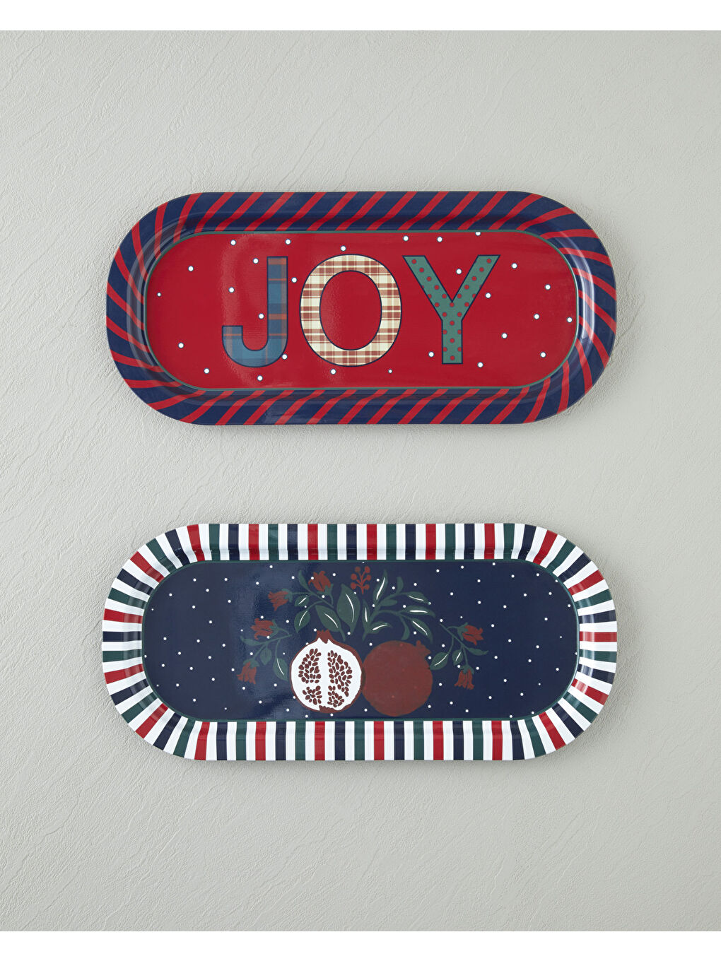 Jolly Metal Tepsi 16x35 cm Kırmızı - Lacivert-4