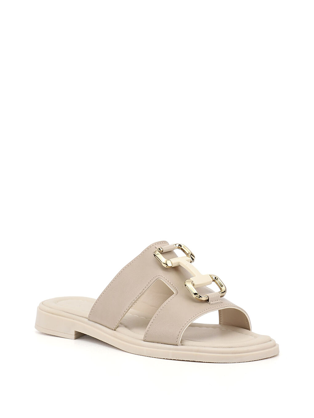 Bej Kadın YENİ BEJ Tokalı Günlük Terlik