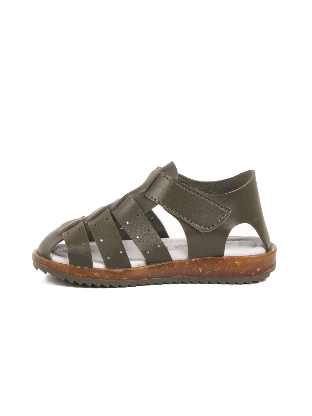 Haki Cırtlı Hafif Unisex Çocuk Sandalet 17370 B-1