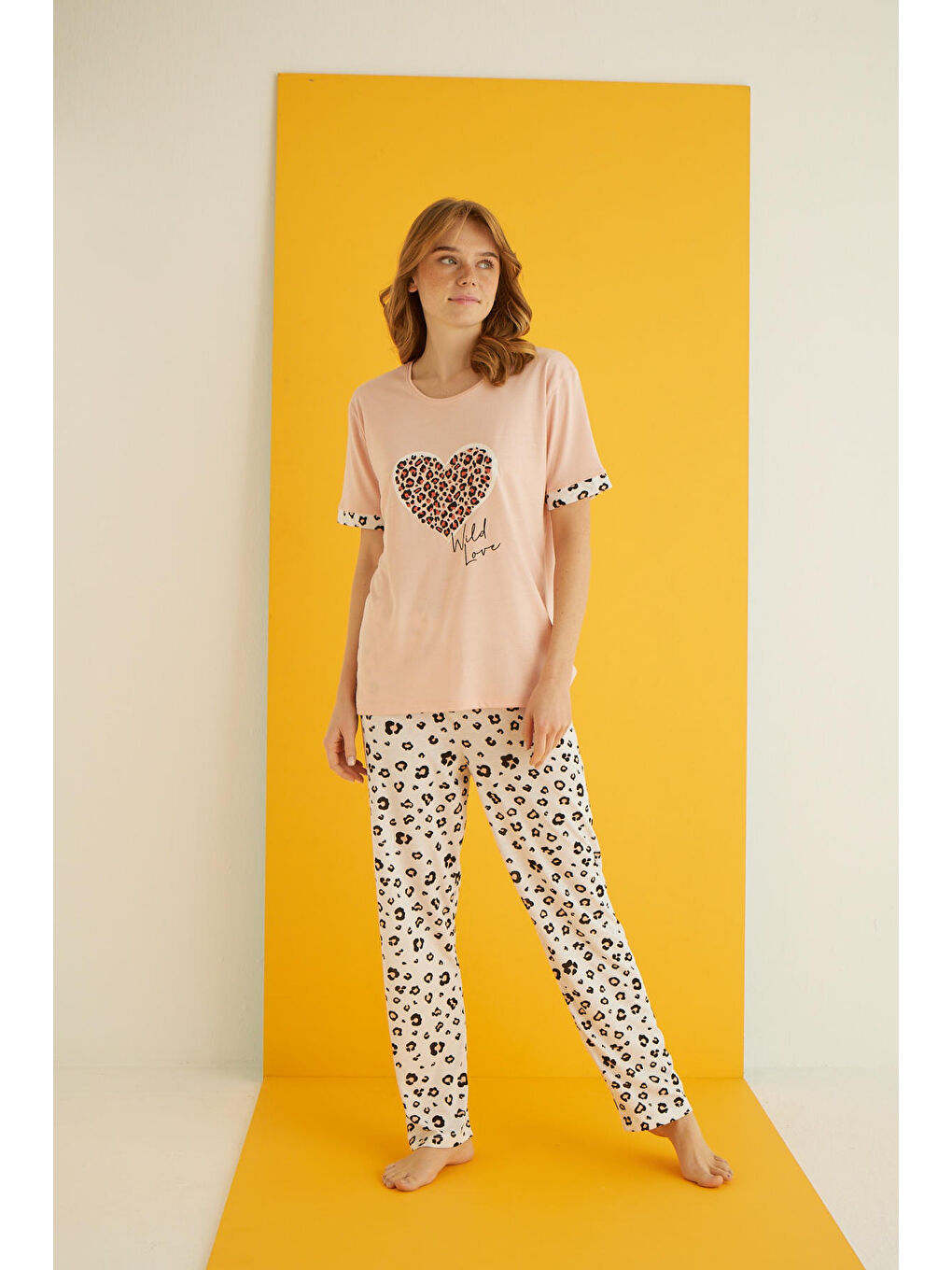 Pembe Viskon Pijama Takımı 7042-6-1