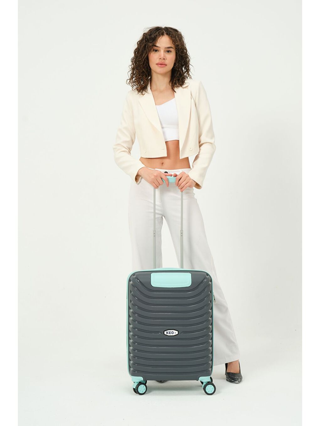 Gri Kabin Boy Füme - Tukuaz PP Valiz