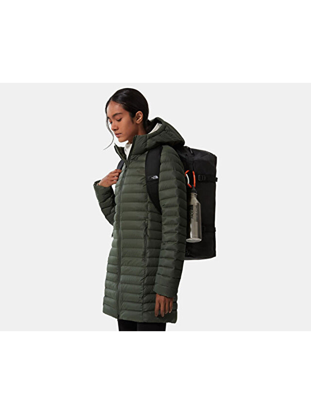 W Stretch Down Parka Kadın Outdoor Montu Nf0a4p6jnyc1 Koyu Yeşil-1