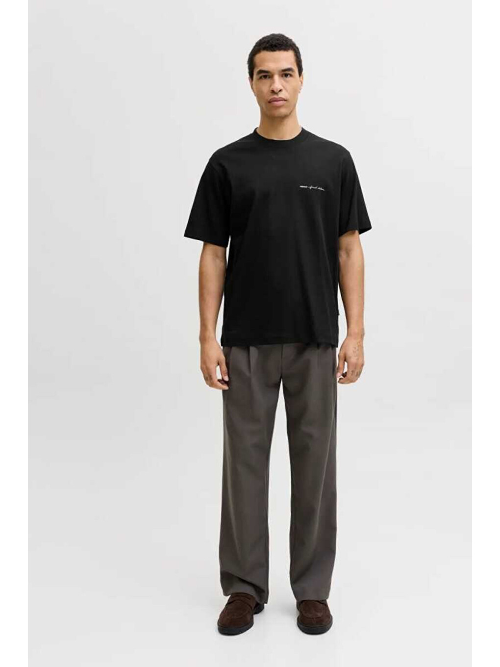 Siyah Premium Jprblaowen Pamuklu Regular Fit T Shirt 12292397-1