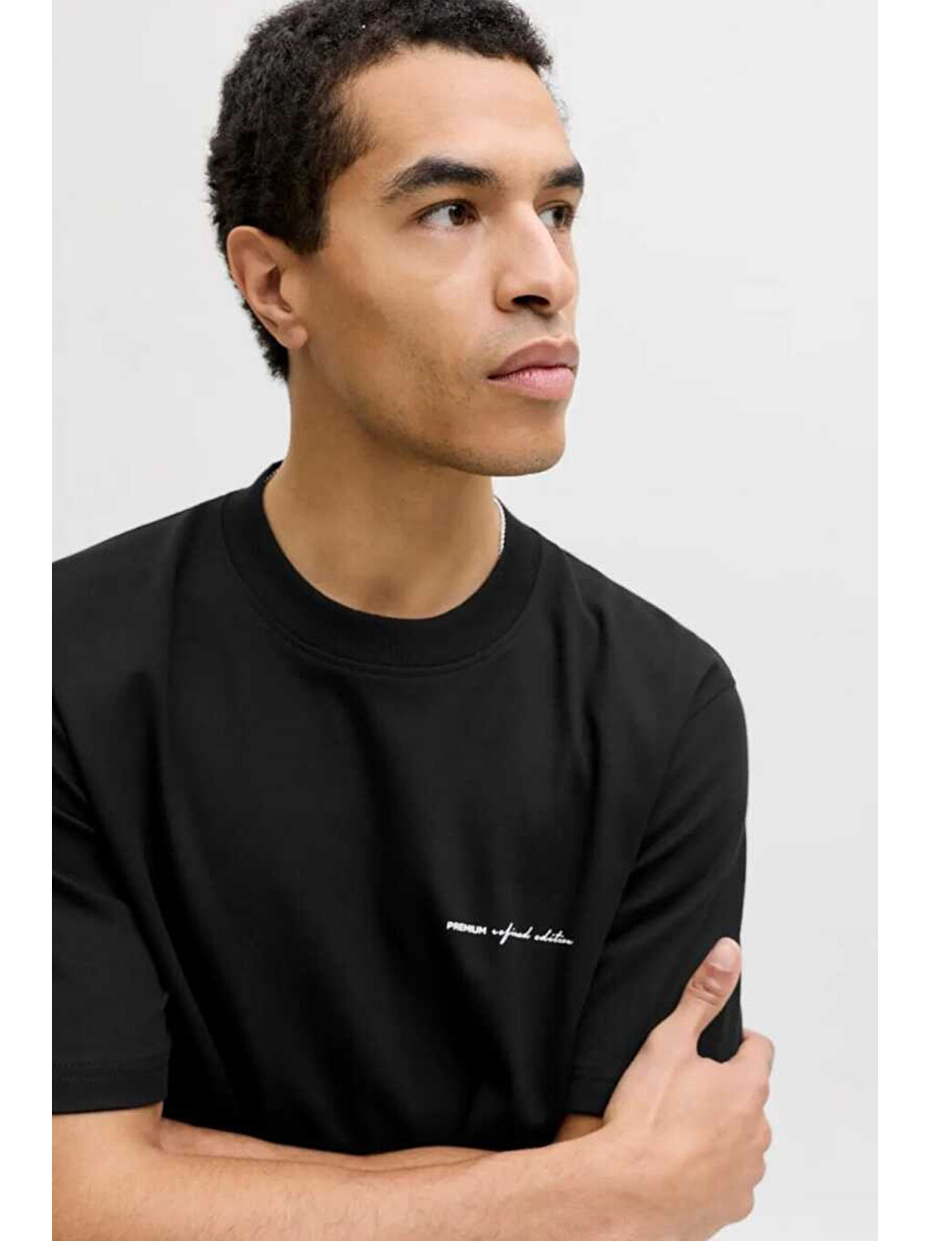 Siyah Premium Jprblaowen Pamuklu Regular Fit T Shirt 12292397-2