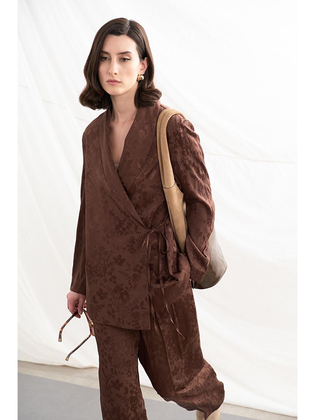 Kahverengi Galia Jakarlı Ceket Pantolon Takım Kahve-1