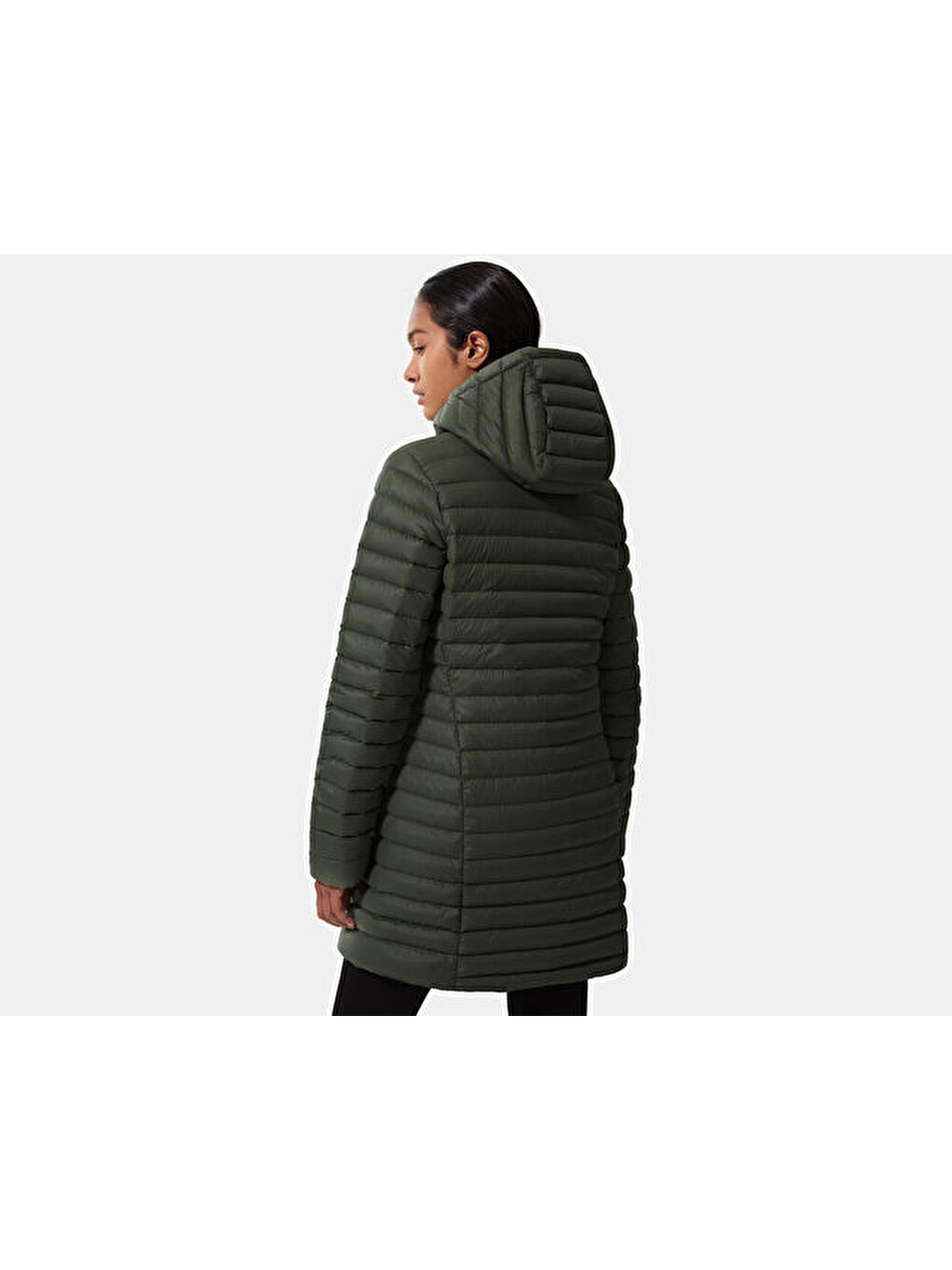 W Stretch Down Parka Kadın Outdoor Montu Nf0a4p6jnyc1 Koyu Yeşil-11
