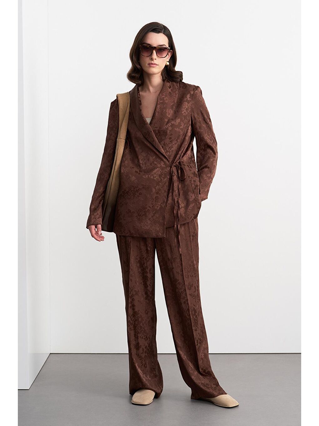 Kahverengi Galia Jakarlı Ceket Pantolon Takım Kahve-2