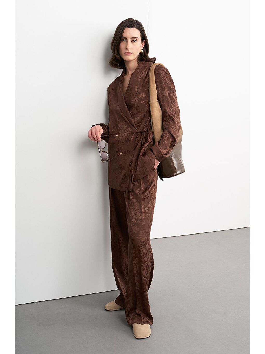 Kahverengi Galia Jakarlı Ceket Pantolon Takım Kahve-4