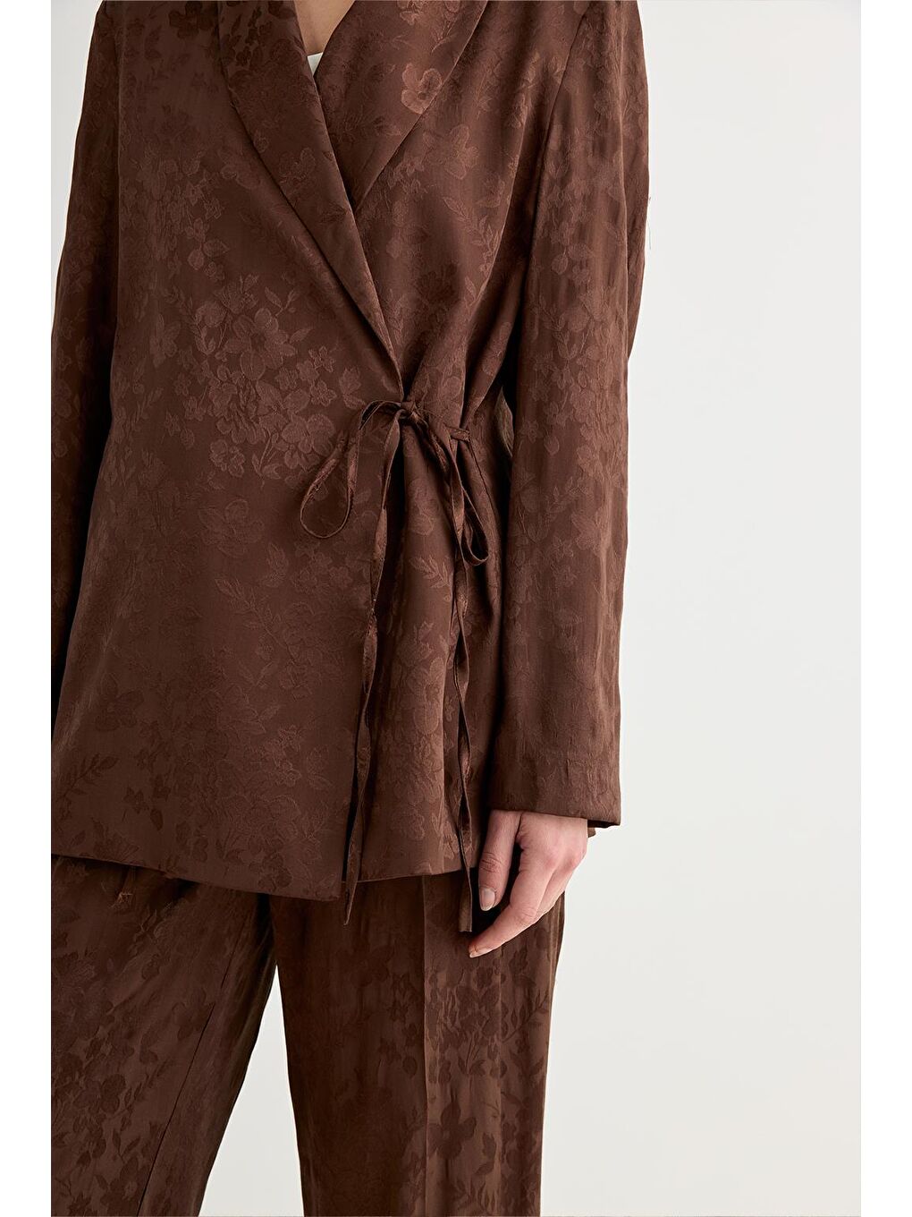 Kahverengi Galia Jakarlı Ceket Pantolon Takım Kahve-7