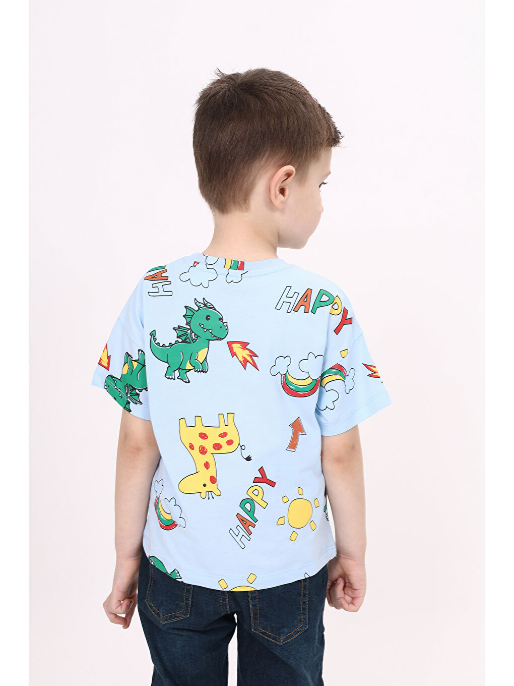 Lila Erkek Çocuk Baskılı Tişört-2