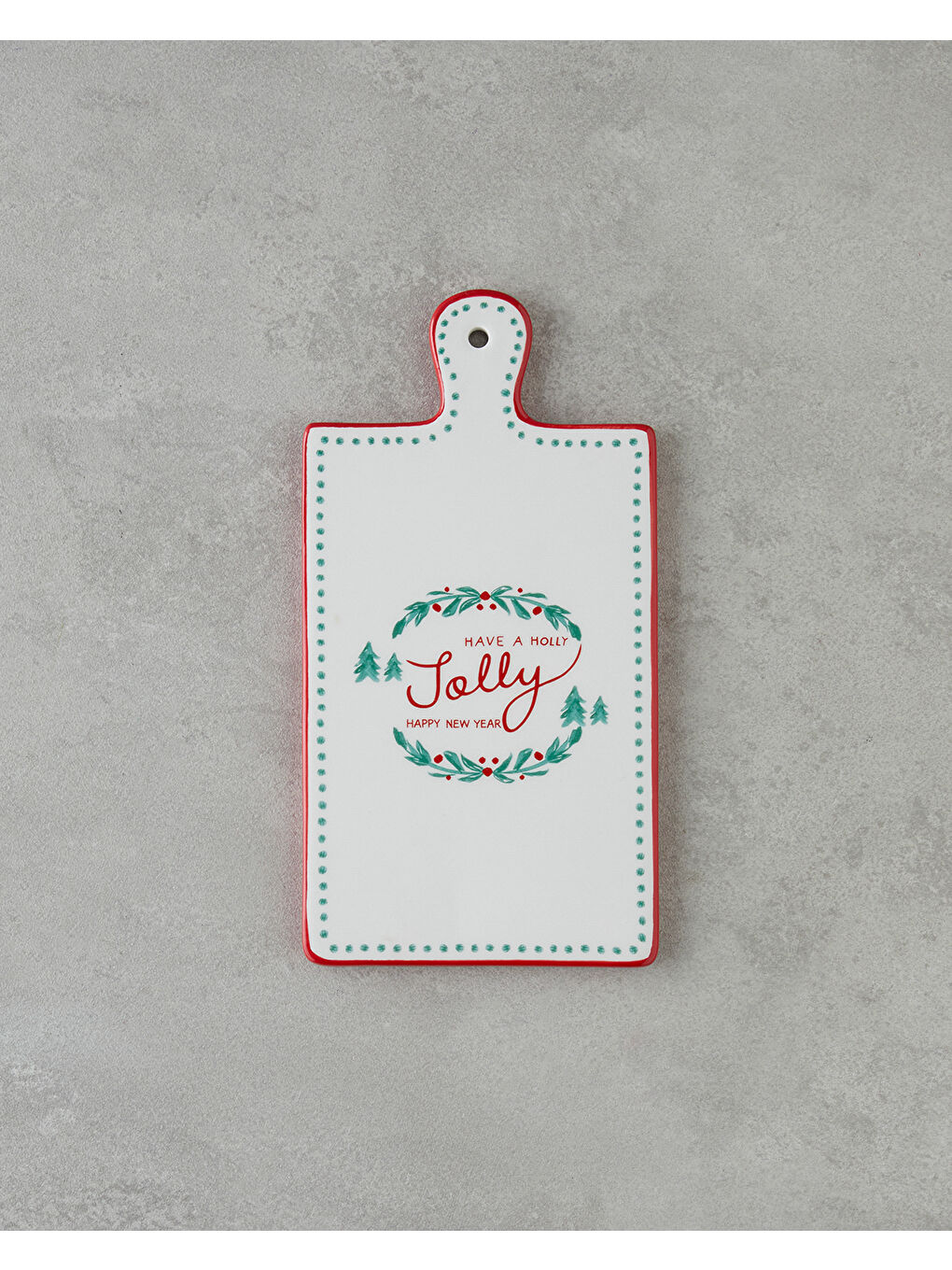 Joy Dolomite Sunumluk 24x13 cm Beyaz - Kırmızı