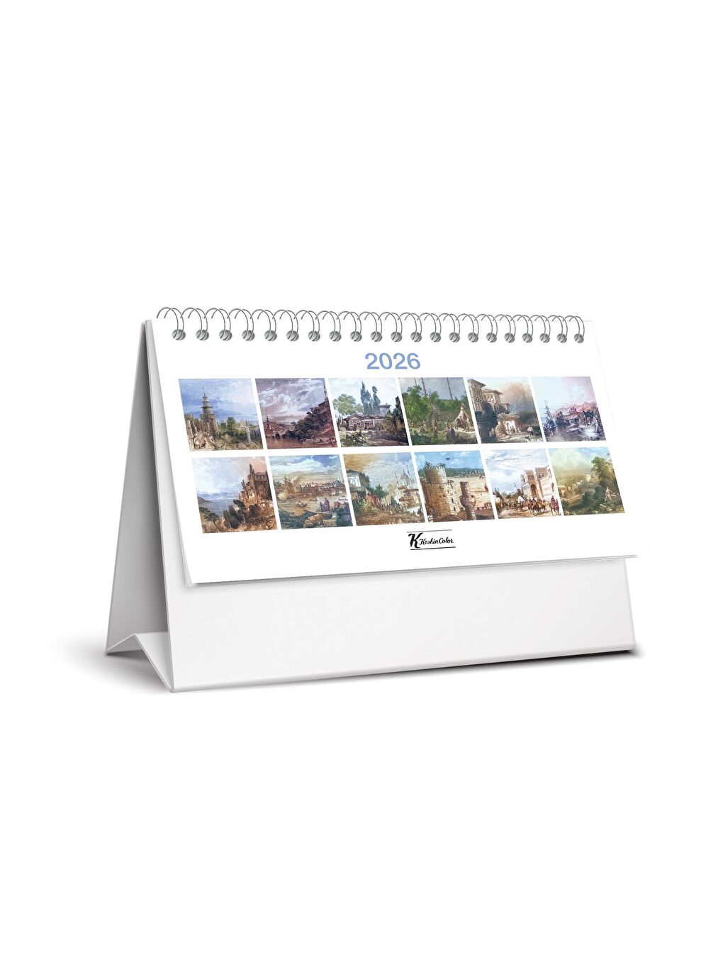 Keskin 2026-MTK-821 Karton Üçgen Masa Takvim-Gravür