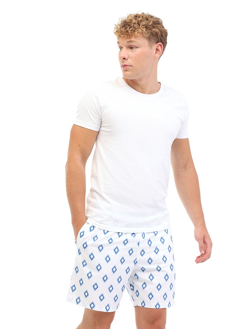 Beyaz ML GAIB 19GL-10 5FX  Erkek Deniz Şortu-2