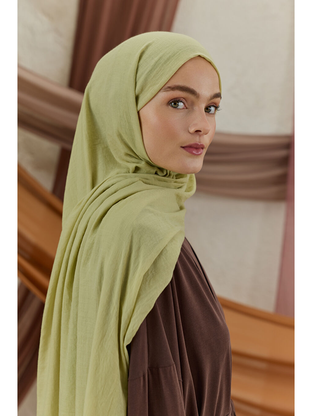 Soft Line Pamuk Şal Uçuk Yeşil