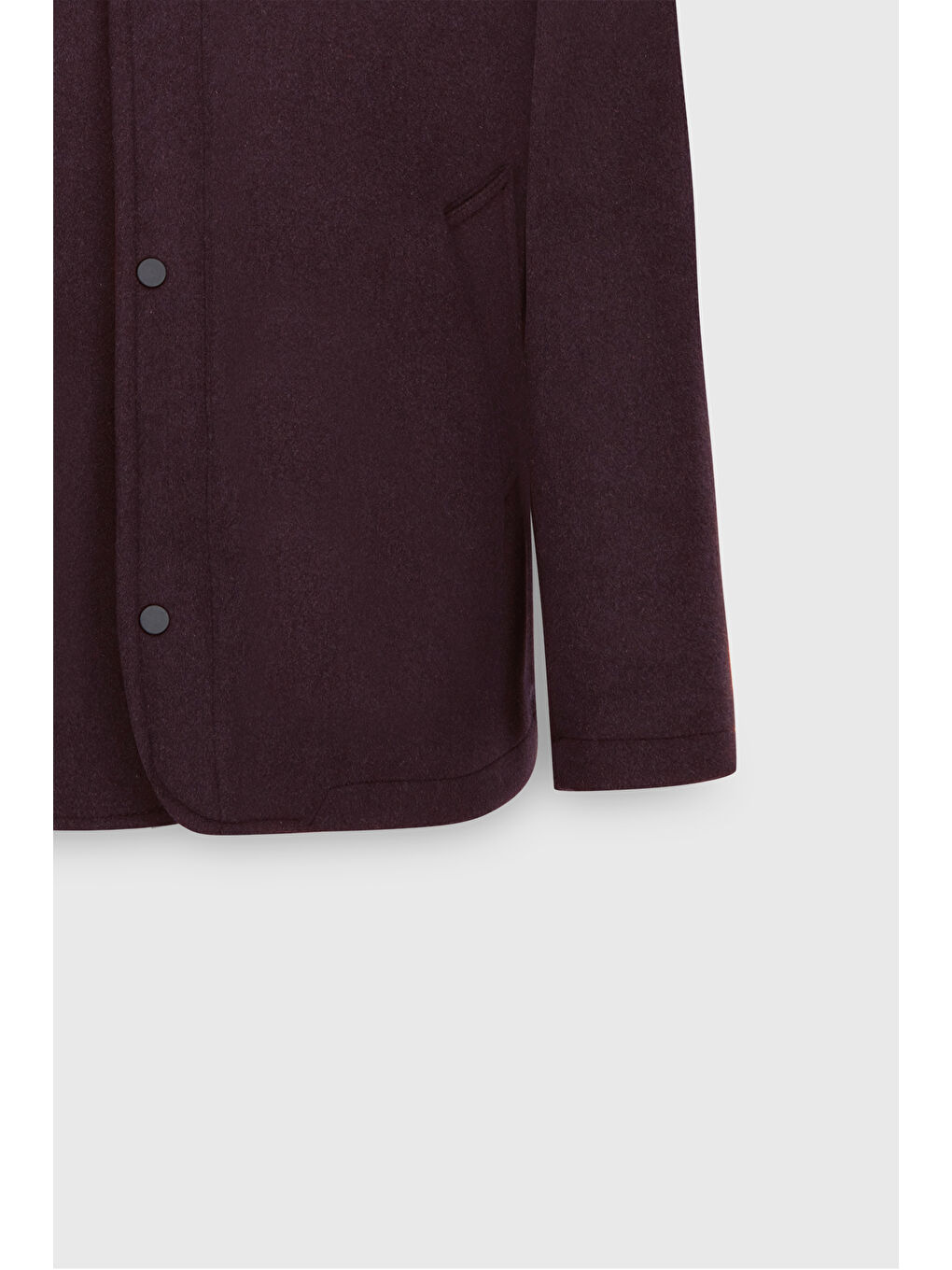 Erkek Bordo Yünlü Standart Fit Normal Kesim Dik Yaka Yan Cepli Mont-8