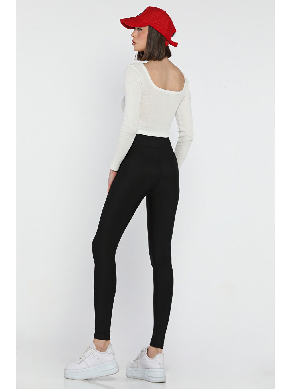 Siyah Agraflı Kadın Dalgıç Tayt-2