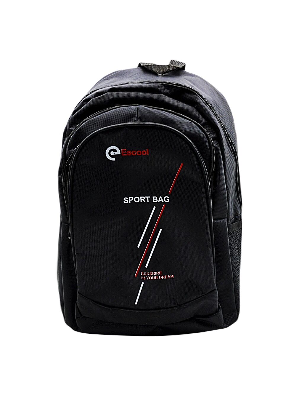 3 Bölmeli Sport Bag Okul Sırt Çantası Çizgi Baskılı Siyah KOD:702