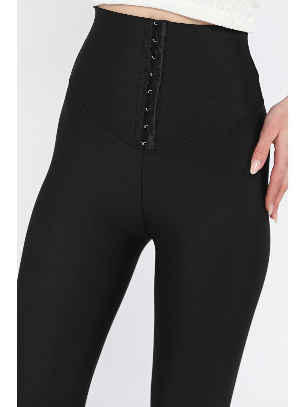 Siyah Agraflı Kadın Dalgıç Tayt-3