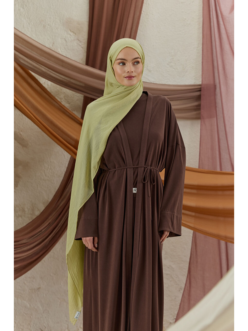 Soft Line Pamuk Şal Uçuk Yeşil-1