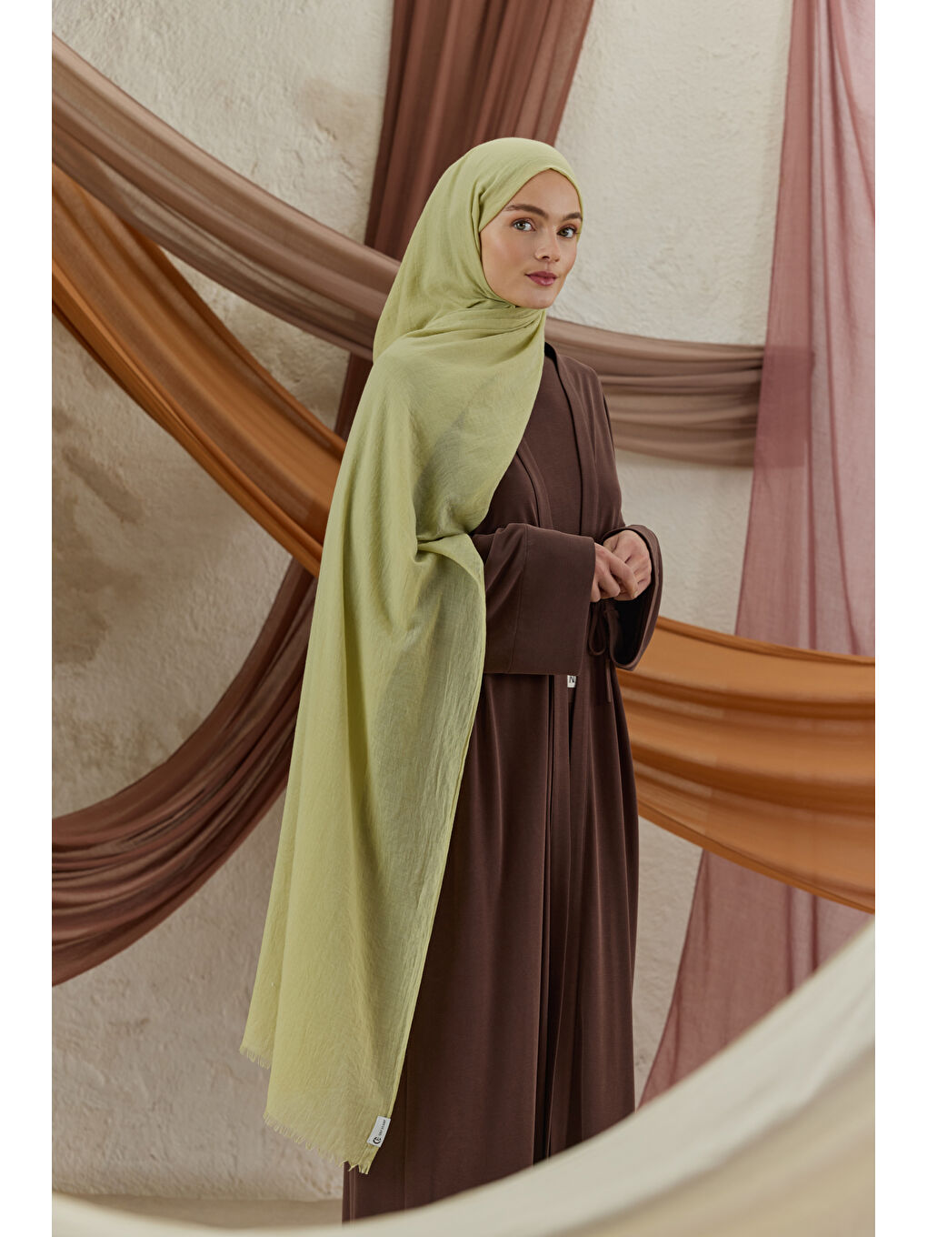 Soft Line Pamuk Şal Uçuk Yeşil-3