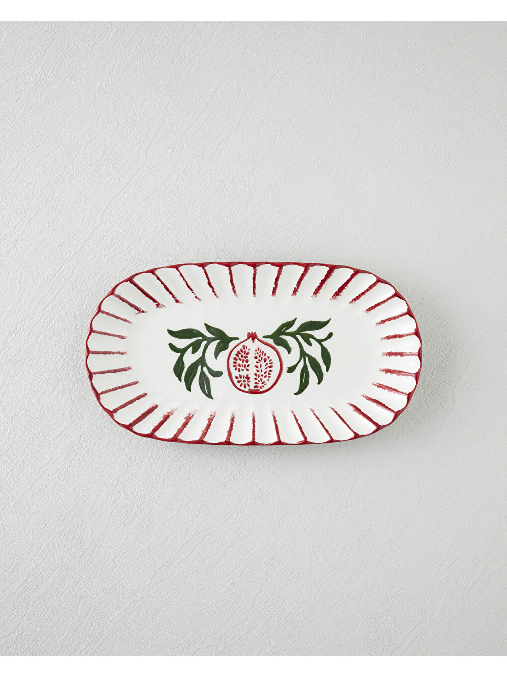 Etna Seramik Kayık Tabak 28,5x15,5 cm Kırmızı-1