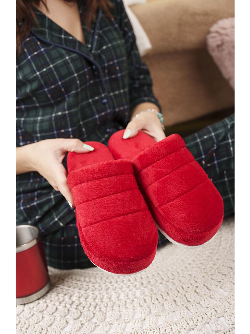 Karışık 3'lü Paket Kapalı Kadın Terlik Ev Terliği-5