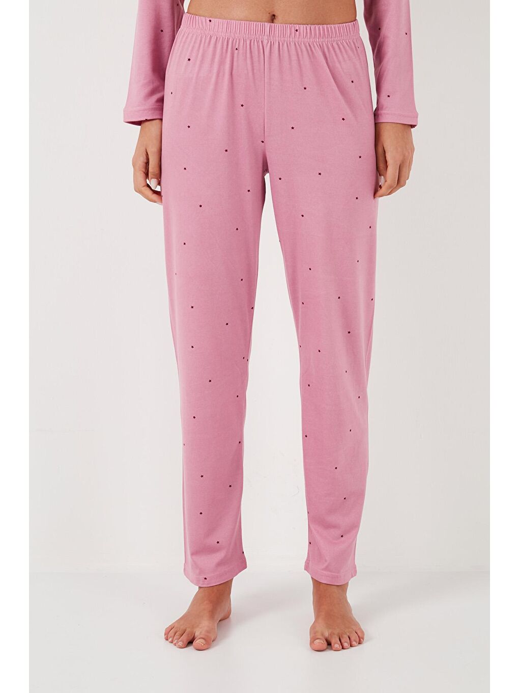 Pembe Regular Fit Gömlek Yaka Uzun Kollu Pijama Takımı 65750701-4