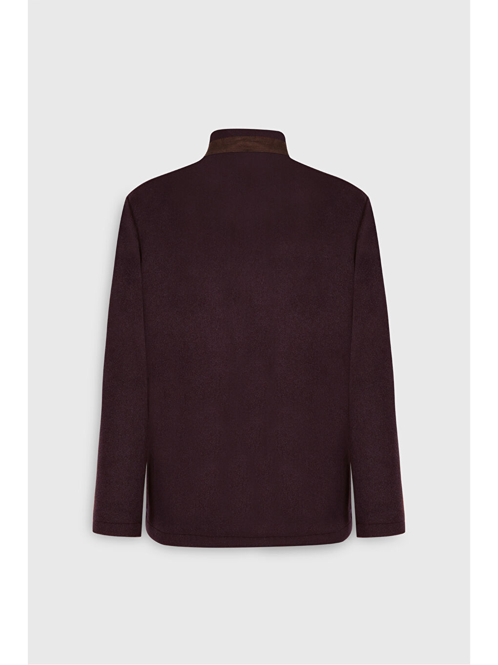 Erkek Bordo Yünlü Standart Fit Normal Kesim Dik Yaka Yan Cepli Mont-9