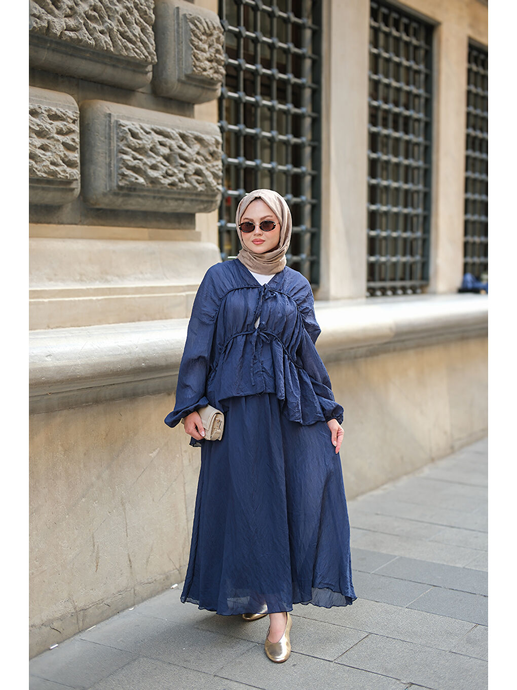 Kadın Etekli Kimono Takım Lacivert