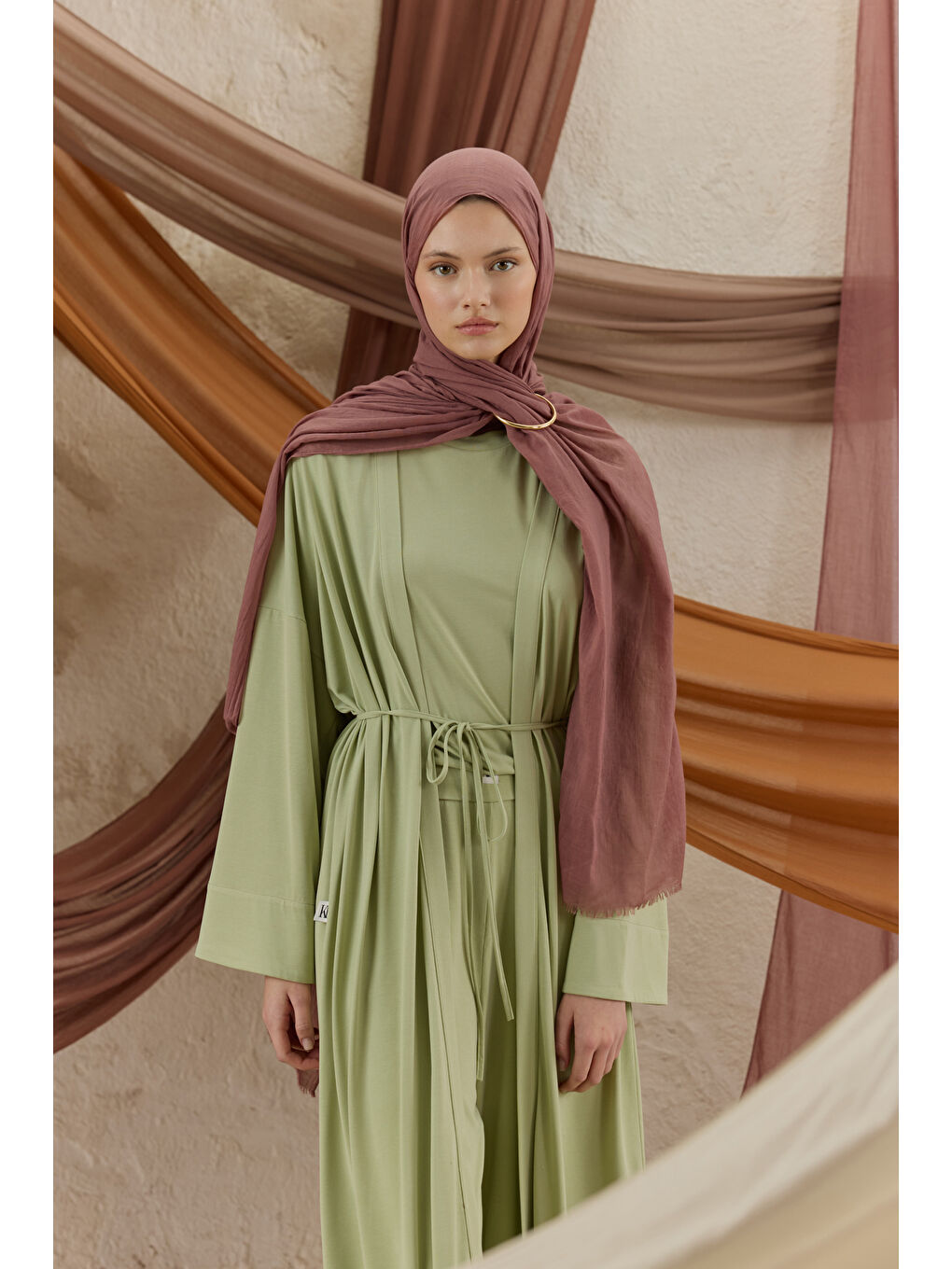 Soft Line Pamuk Şal Mürdüm Eriği-1