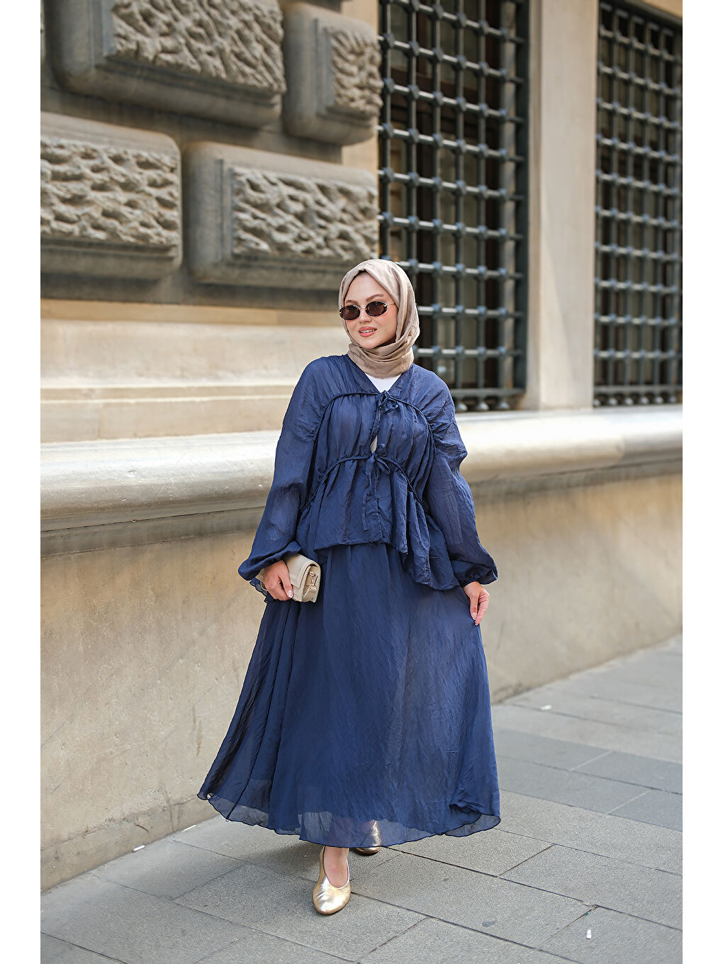 Kadın Etekli Kimono Takım Lacivert-2