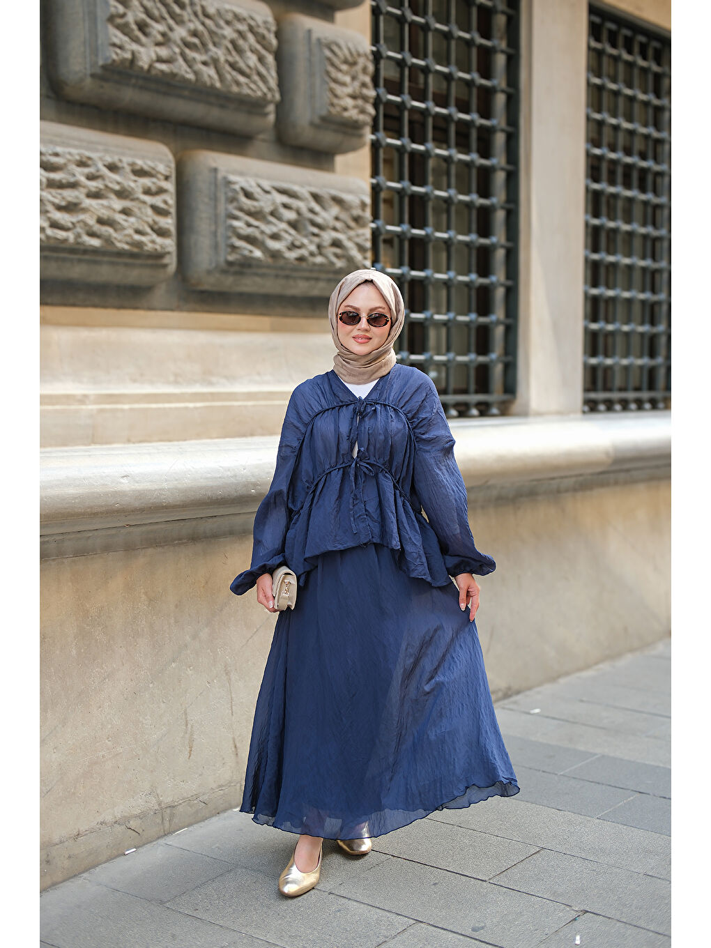 Kadın Etekli Kimono Takım Lacivert-3