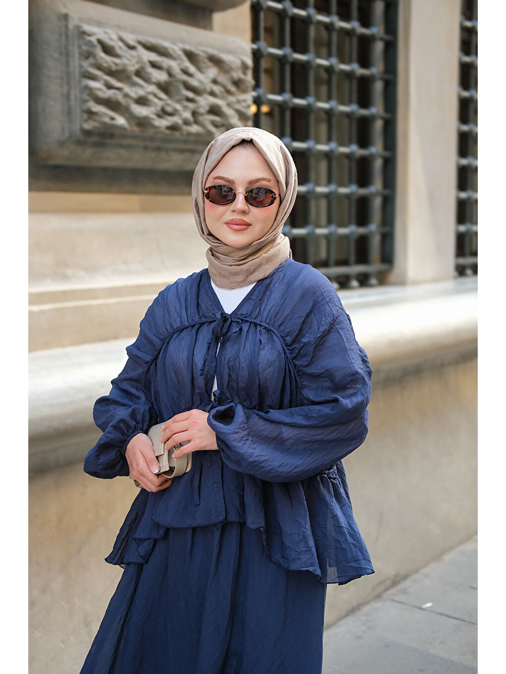 Kadın Etekli Kimono Takım Lacivert-4