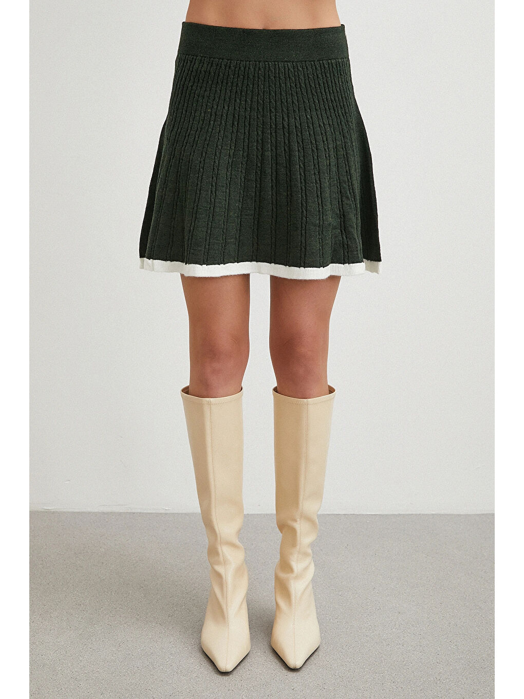 Polo Yaka Etekli Takım Haki-4