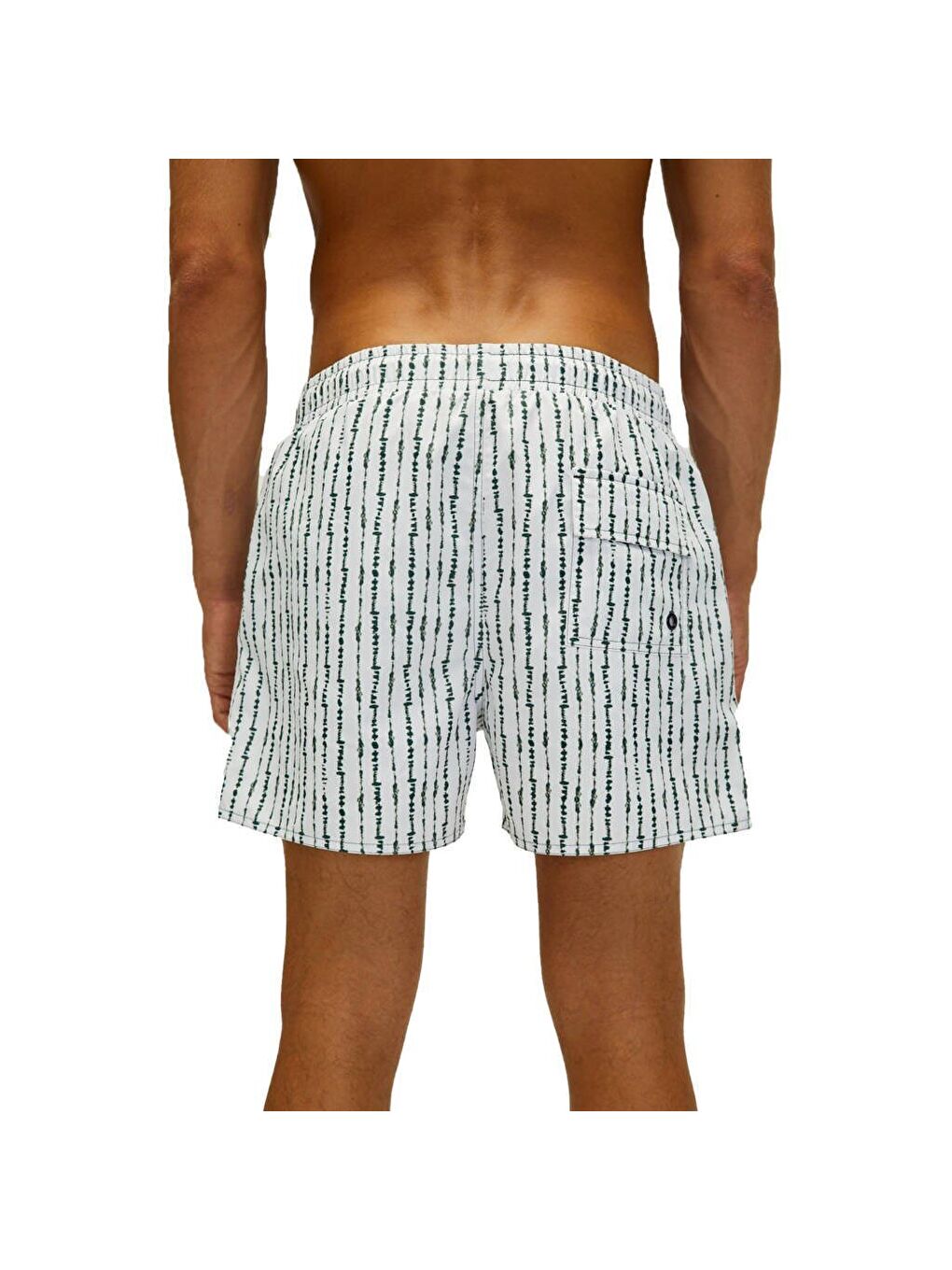 Karışık Flick Erkek Yeşil Çizgili Mayoşort-2