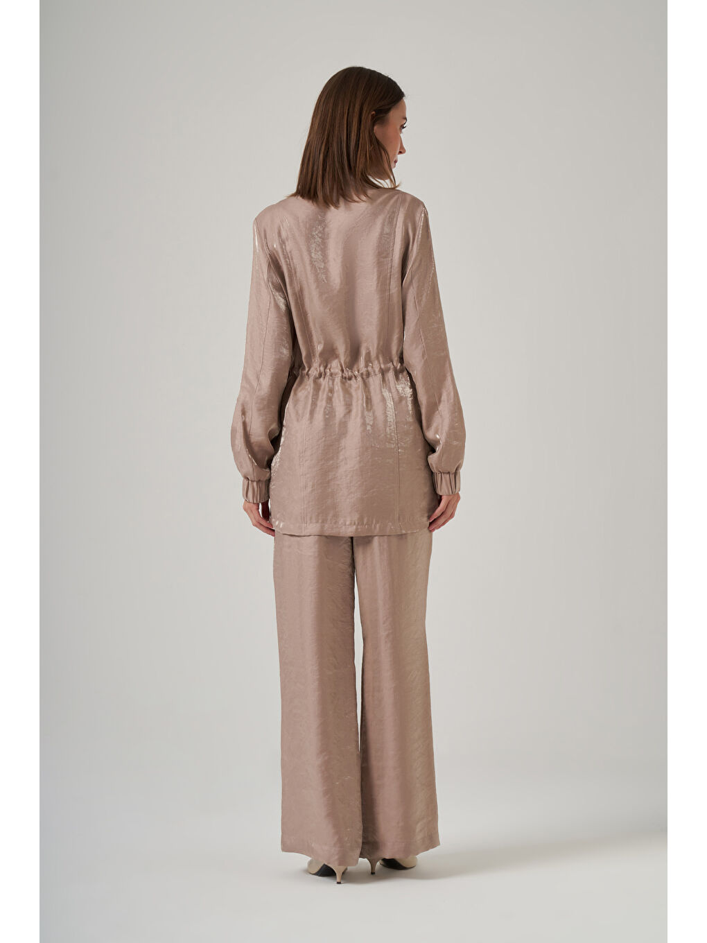 Taş İşleme Cep Detaylı Pantolonlu Takım 1032 Bej-3