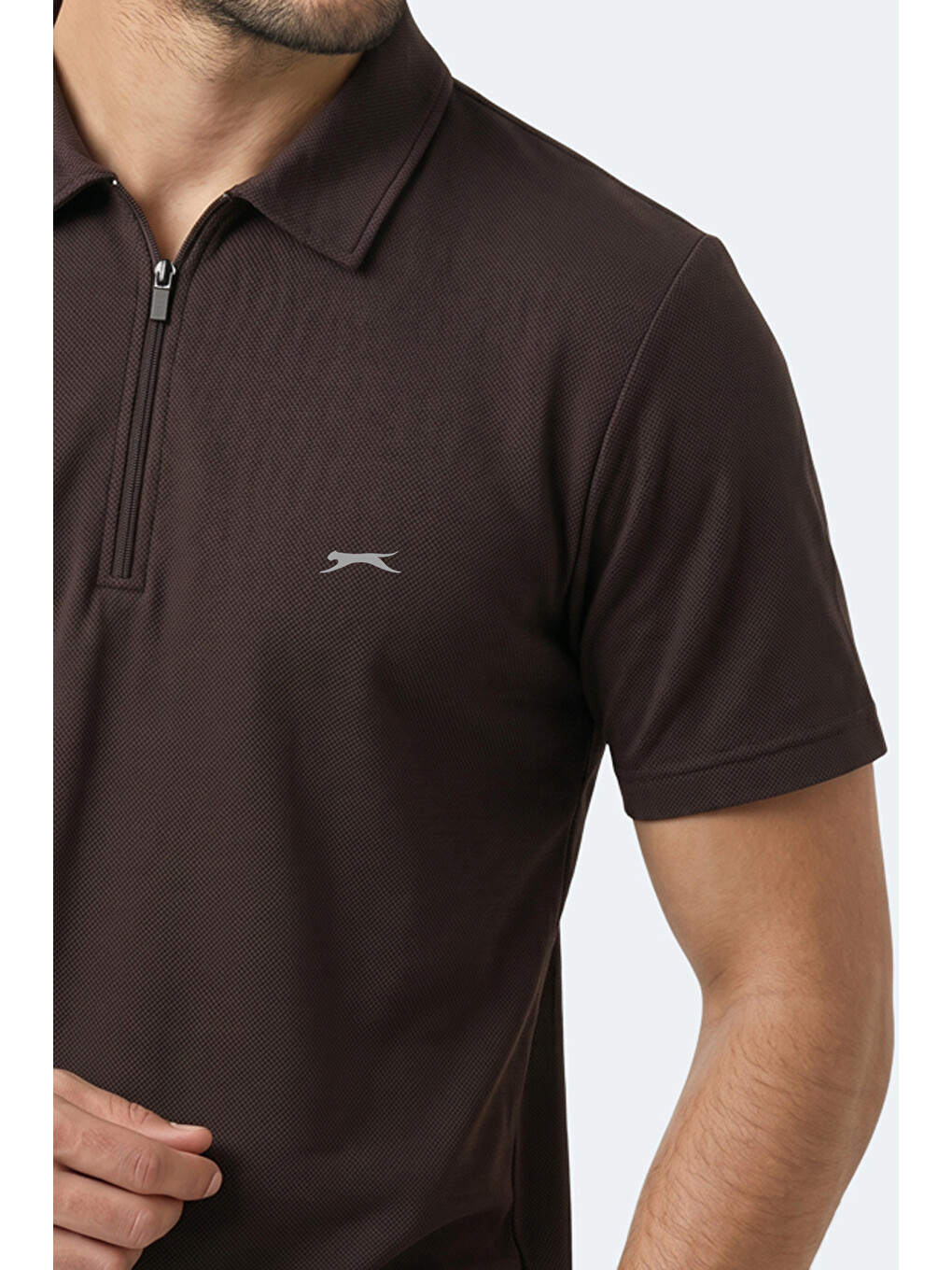 Kahverengi KHAN Erkek Polo Yaka Kahve Tişört-1