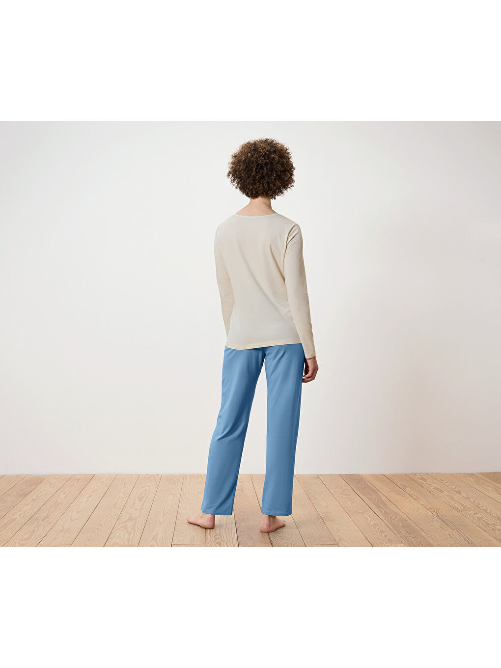 Ekru Kadın Pijama, Basic Penguen-2