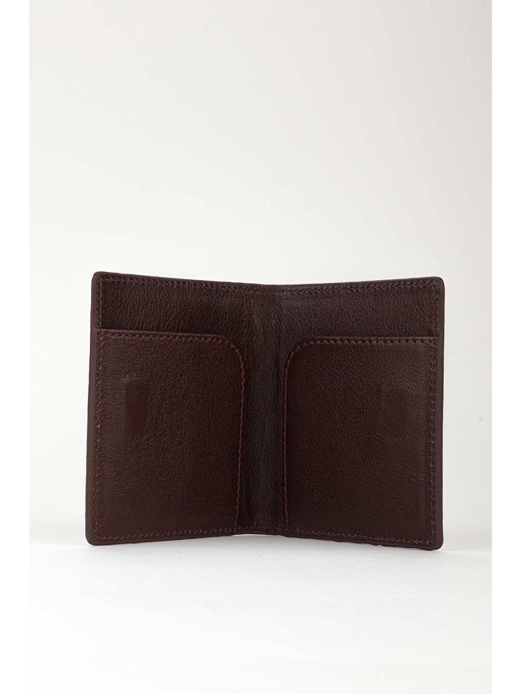 Kahverengi Kutulu Hakiki Deri Slim El Portföyü Kartlık Cüzdan-1