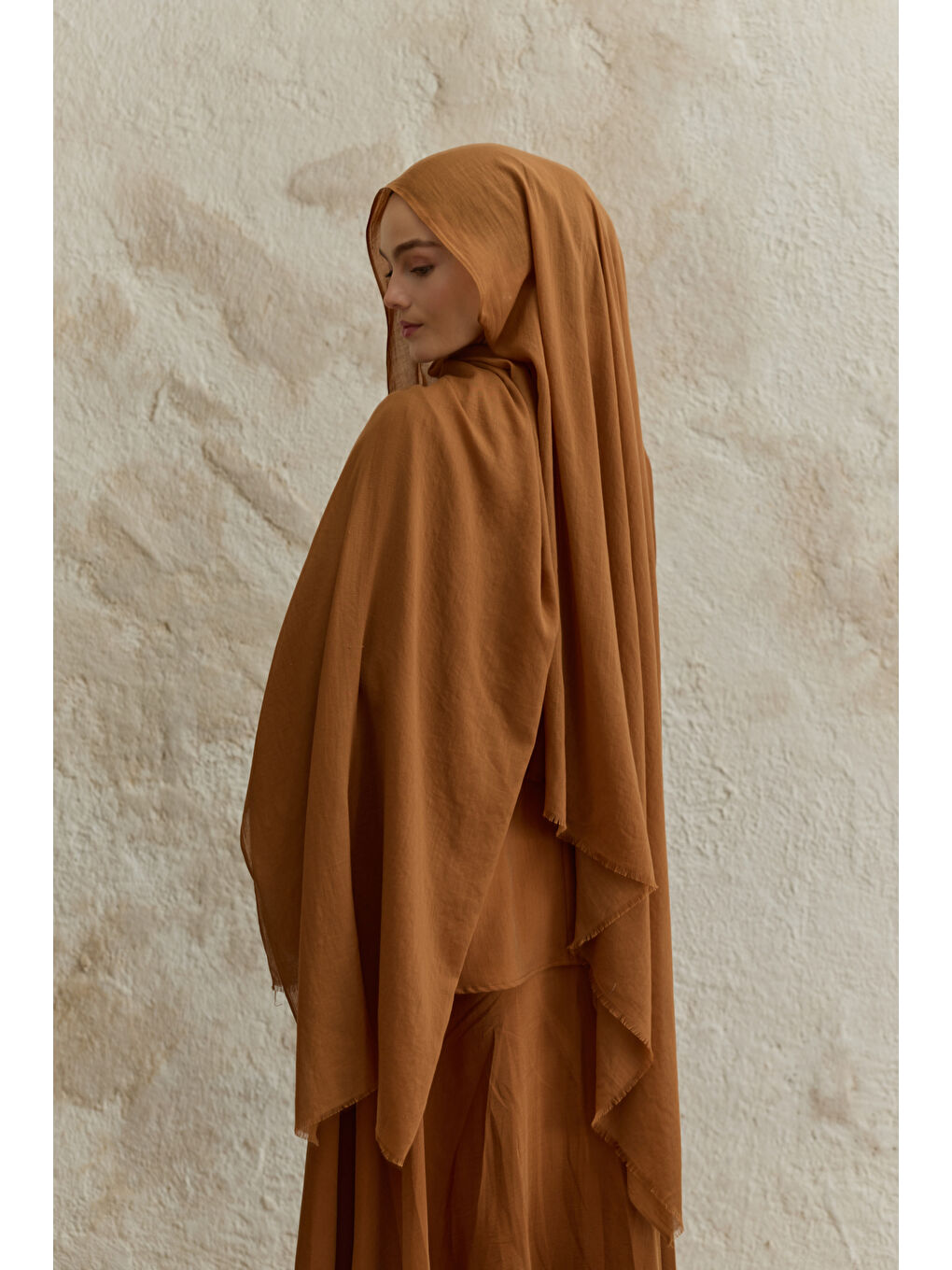 Bej Soft Line Pamuk Şal Badem-4