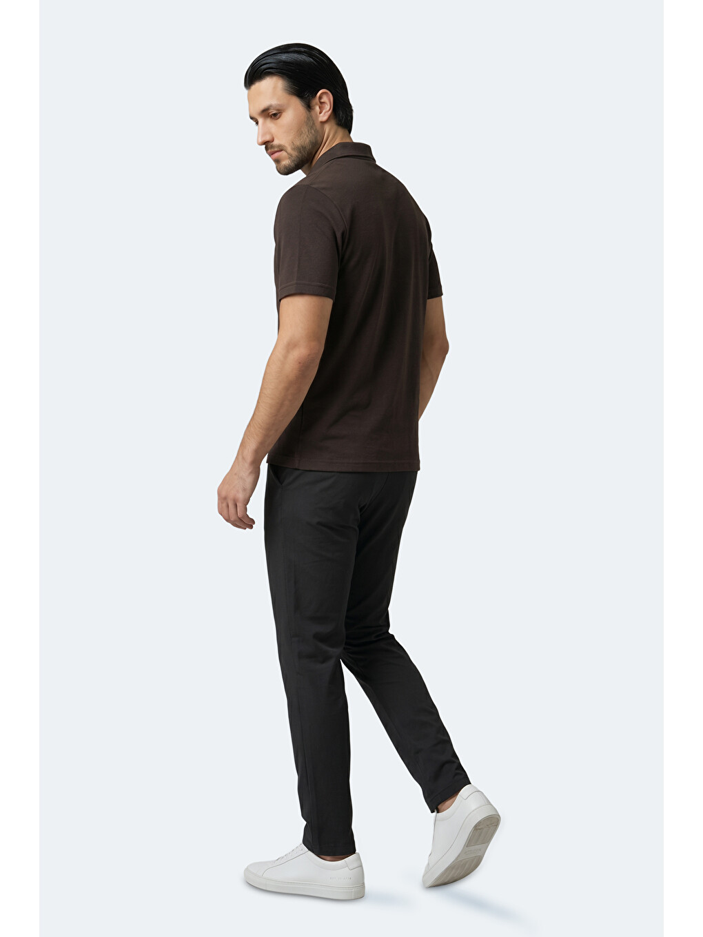Kahverengi KHAN Erkek Polo Yaka Kahve Tişört-7