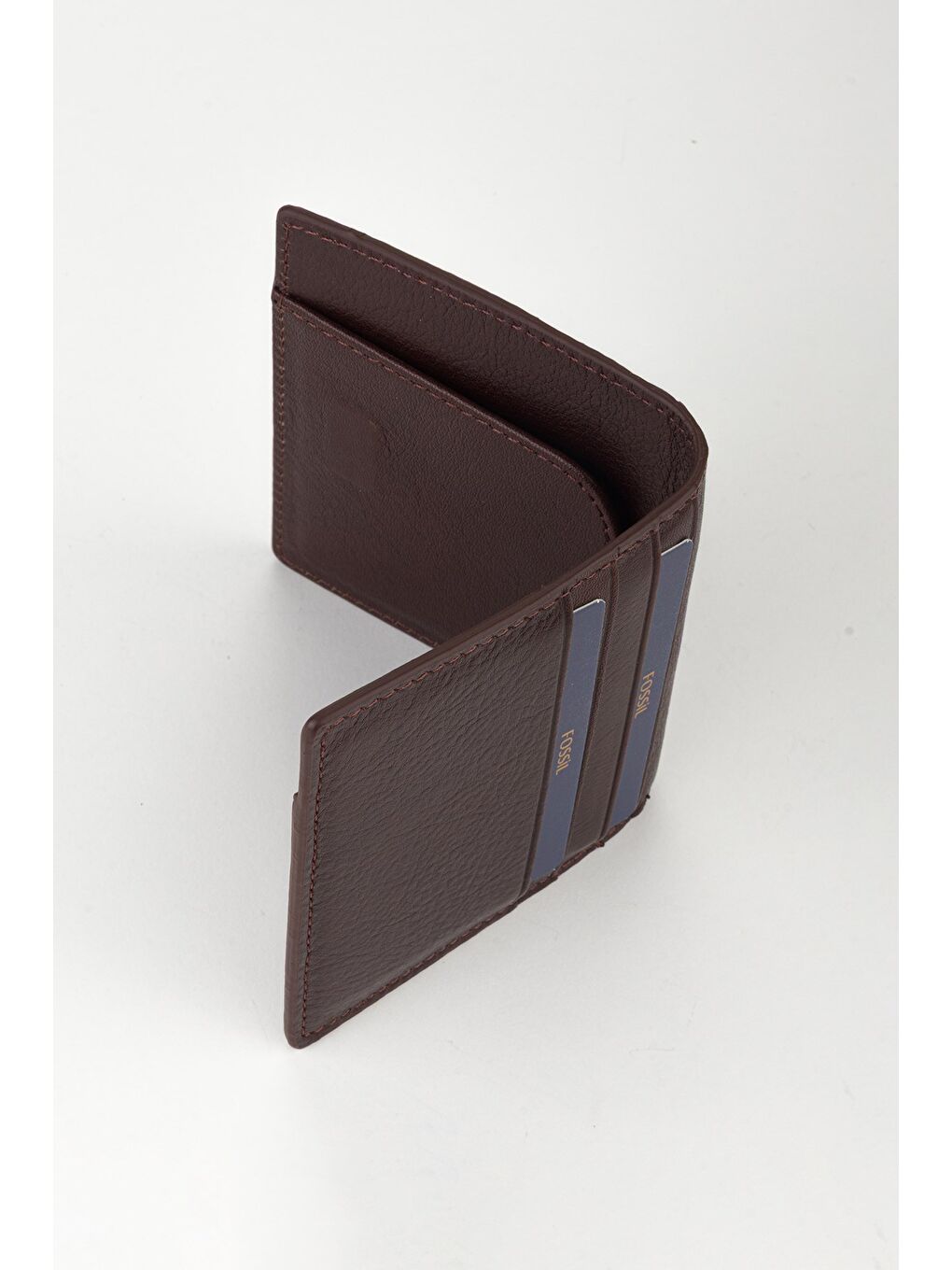 Kahverengi Kutulu Hakiki Deri Slim El Portföyü Kartlık Cüzdan-3