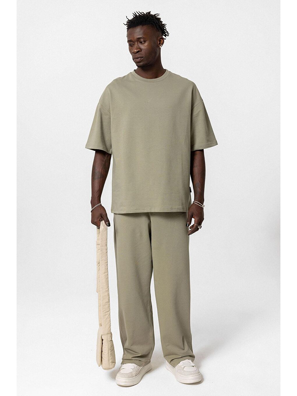 Basıc Oversize Eşofman Takım Haki