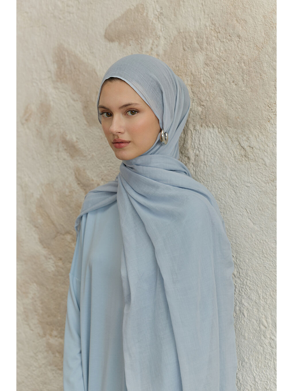 Soft Line Pamuk Şal Açık Mavi