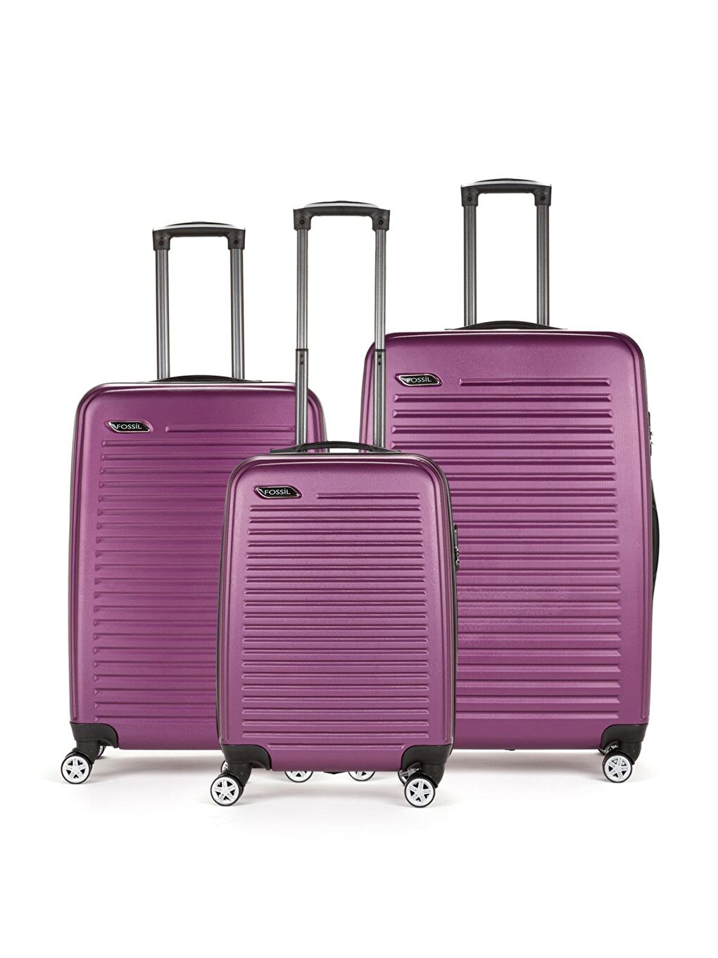 Mor ABS Unisex Kabin Orta Büyük Boy 3'lü Valiz Seti FSL126